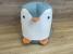 Taburet pentru copii, 28x25cm, maxim 50kg, model pinguin albastru Household NewTrend