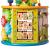 Cub activitati educative copii, 8 in 1, ceas, labirinturi, abac, forme geometrice, multicolor, lemn MultiMark GlobalProd