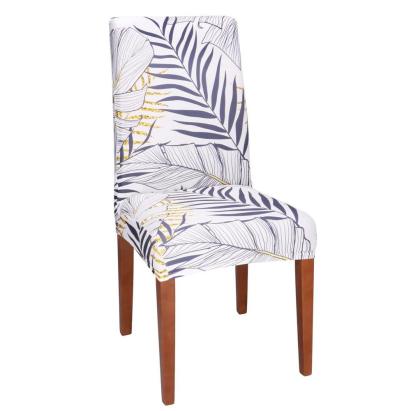 Husa pentru scaun, marime universala, poliester si spandex, 38x70cm, alb, nuante de bleumarin, galben Household NewTrend