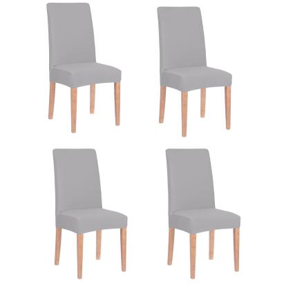 Set 4 huse universale pentru scaun, marime universala, poliester si spandex, 45 x 60 cm, gri Household NewTrend