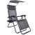 Sezlong pliabil cu parasolar si tetiera, reglabil in 2 pozitii, suport pahare, 174cm, gri Household NewTrend