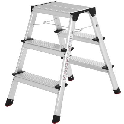 SONGMICS Scara dubla din aluminiu, multifunctionala, sarcina 150kg, cu 3 trepte, 59x44x62cm Household NewTrend