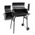 Gratar bbq pentru carbuni, 2 compartimente, grill si afumatoare, raft, horn, roti transport, termometru MultiMark GlobalProd