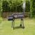 Gratar bbq pentru carbuni, 2 compartimente, grill si afumatoare, raft, horn, roti transport, termometru MultiMark GlobalProd