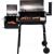 Gratar bbq pentru carbuni, 2 compartimente, grill si afumatoare, raft, horn, roti transport, termometru MultiMark GlobalProd