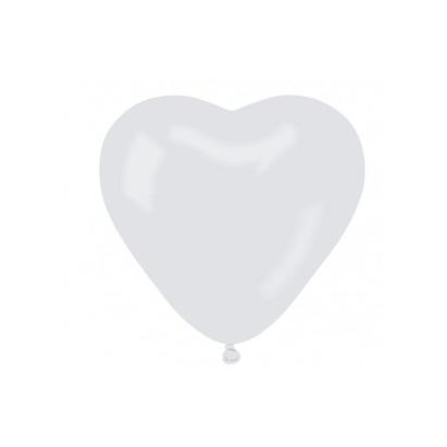 Set 100 baloane forma inimioara, 30 cm, latex alb MultiMark GlobalProd
