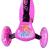 Trotineta copii, pliabila, 3 roti cu lumini multicolore led, inaltime reglabila, roz MultiMark GlobalProd