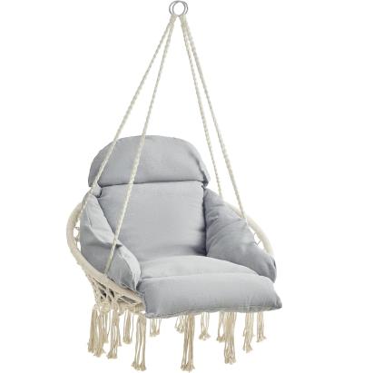 SONGMICS Scaun rotund tip leagan suspendat cu perna, pentru casa sau gradina, gri Household NewTrend