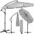 Umbrela de gradina cu brat lateral banana, cu husa, 300cm, gri deschis Household NewTrend