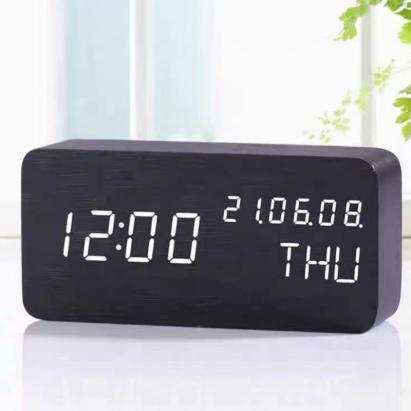 Ceas digital led, ora, data, temperatura, alarma, alimentare duala, mdf MultiMark GlobalProd