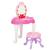 Masa toaleta pentru copii, cu taburet, 19 accesorii joaca, din plastic, 37x20x60 cm, roz Household NewTrend