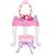 Masa toaleta pentru copii, cu taburet, 19 accesorii joaca, din plastic, 37x20x60 cm, roz Household NewTrend