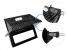 Gratar metalic pe carbune, pliabil, din otel cu tava cromata, 46x31x29cm, negru Household NewTrend