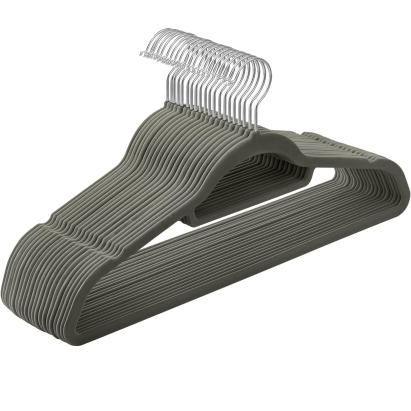 SONGMICS Set de 20 de umerase pentru haine, anti-alunecare cu catifea, bara de cravata si carlig pivotant, 43,5 cm, gri Household NewTrend