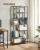 VASAGLE Biblioteca cu forma geometrica, pe 6 nivele, stil industrial, 30x80x180cm, maro rustic si negru Household NewTrend