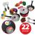 Set 22 accesorii bucatarie copii, alimente, condimente, oale, ustensile, multicolor MultiMark GlobalProd