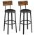 VASAGLE Set 2 scaune de bar cu spatar din PAL, sezut moale tapitat, 39x100x76cm, maro rustic si negru Household NewTrend