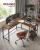 VASAGLE Birou de colt in forma de L, cu 2 rafturi de depozitare, 138x138x75cm, industrial, maro rustic si negru Household NewTrend