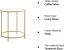 VASAGLE Masa rotunda, din sticla securizata cu cadru de otel, noptiera, 50x50x55cm, auriu Household NewTrend