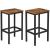 VASAGLE Set 2 scaune bar inalte, sezut dreptunghiular, cadru din otel, 40x30x65cm, stil industrial, maro rustic si negru Household NewTrend