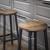 VASAGLE Set 2 scaune bar inalte, sezut rotund, cadru din otel, inaltime 65 cm, stil industrial, maro rustic si negru Household NewTrend