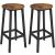 VASAGLE Set 2 scaune bar inalte, sezut rotund, cadru din otel, inaltime 65 cm, stil industrial, maro rustic si negru Household NewTrend