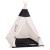 Cort copii Sersimo stil indian Teepee Tent cu fereastra, covoras gros si 2 perne, alb negru Household NewTrend