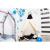 Cort copii Sersimo stil indian Teepee Tent cu fereastra, covoras gros si 2 perne, alb negru Household NewTrend
