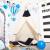 Cort copii Sersimo stil indian Teepee Tent cu fereastra, covoras gros si 2 perne, alb negru Household NewTrend