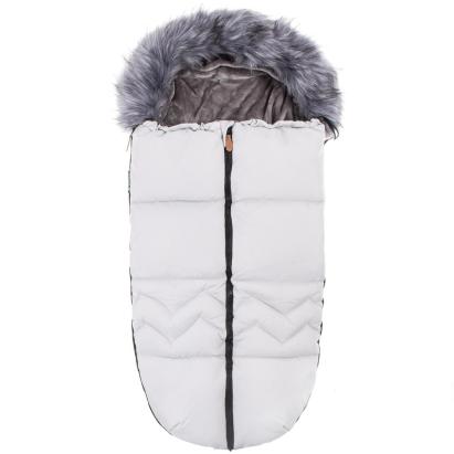 Sac iarna de bebelusi pentru carucior, marime universala, cu gluga, 90x45cm, gri Household NewTrend