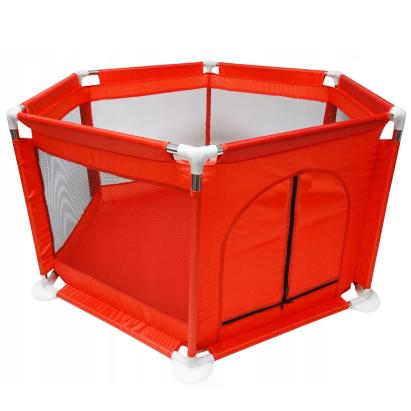 Tarc loc de joaca pentru copii sau bebe, material textil, rosu, 130x60cm Household NewTrend