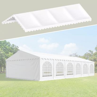 Acoperis pentru cort de 12x6x2.6/3.7 metri, ignifugat, 480 g/mp, prindere scai, pvc, alb MultiMark GlobalProd