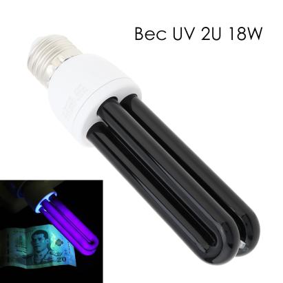 Bec uv blacklight 2u, putere 18w, soclu e27, 365 nm, economic MultiMark GlobalProd