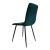 Scaun dining, tapiterie stofa, inaltime totala 91 cm, latime 43 cm, picioare metalice negre, stil elegant, verde MultiMark GlobalProd