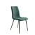Scaun dining, tapiterie stofa, inaltime totala 91 cm, latime 43 cm, picioare metalice negre, stil elegant, verde MultiMark GlobalProd
