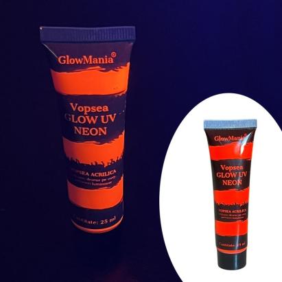 Vopsea glow uv neon rosie, pentru machiaj fata si corp, 25 ml MultiMark GlobalProd