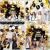 Kit aranjamente baloane happy birthday, fundal, baloane latex si folie aluminiu, negru auriu MultiMark GlobalProd