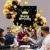 Kit aranjamente baloane happy birthday, fundal, baloane latex si folie aluminiu, negru auriu MultiMark GlobalProd