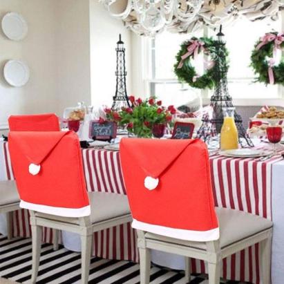 Husa scaun pentru craciun, marime universala, 60 x 50 cm, rosu alb MultiMark GlobalProd