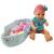Papusa bebelus, interactiva, face pipi, diverse accesorii, ochi mobili, landou, sticlute, olita, hainute, roz/albastru MultiMark GlobalProd