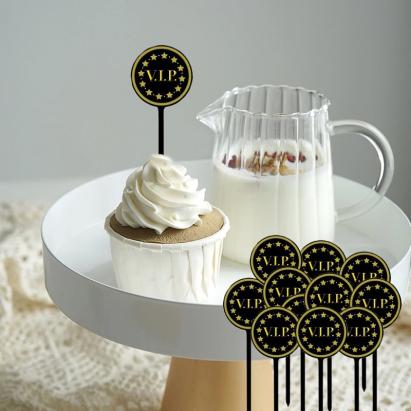 Propsuri vip inaltime 7.5 cm, negru-auriu, set 12 piese MultiMark GlobalProd