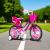 Bicicleta 12 inch, roti ajutatoare, cos fata, scaun papusi, cadru otel 7 inch, mov/alb, , visitor little heart MultiMark GlobalProd
