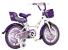 Bicicleta pentru copii, 16 inch, roti ajutatoare, scaun papusi, cos frontal, manere cauciucate, mov blackberry MultiMark GlobalProd