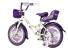 Bicicleta pentru copii, 16 inch, roti ajutatoare, scaun papusi, cos frontal, manere cauciucate, mov blackberry MultiMark GlobalProd