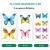Set 12 fluturi decorativi 3d, fosforescenti, autoadezivi, 6-12 cm, multicolori MultiMark GlobalProd