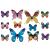 Set 12 fluturi decorativi 3d, fosforescenti, autoadezivi, 6-12 cm, multicolori MultiMark GlobalProd