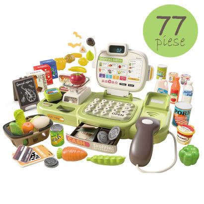 Casa de marcat inteligenta pentru copii, 77 piese, scanner, comanda vocala, banda produse, cantar, alimente MultiMark GlobalProd