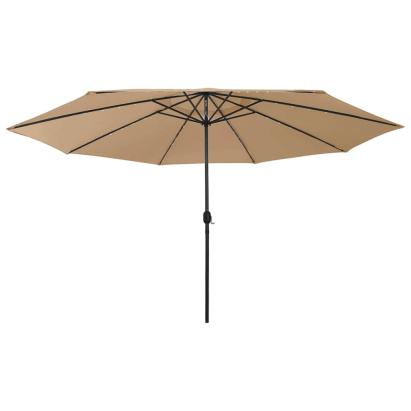 Umbrelă soare de grădină cu LED-uri, taupe, 400 cm GartenMobel Dekor