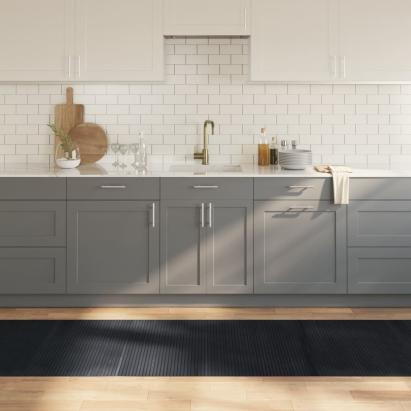 Covor dreptunghiular, negru, 80x400 cm, bambus GartenMobel Dekor