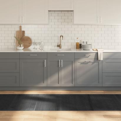 Covor dreptunghiular, gri, 80x400 cm, bambus GartenMobel Dekor